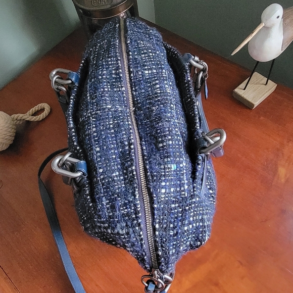 Coach Chelsea Blue Bouclé Satchel W/ Blue Leather #17813 - Picture 11 of 16